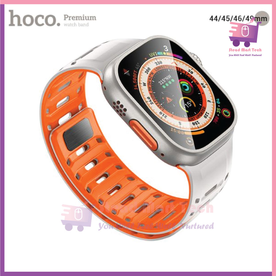 Hoco-AS106-Mountain-silicone-magnetic-strap-for-iWatch-- Hoco AS106 Mountain Silicone Magnetic Strap for iWatch (44/45/46/49mm) - Image 1