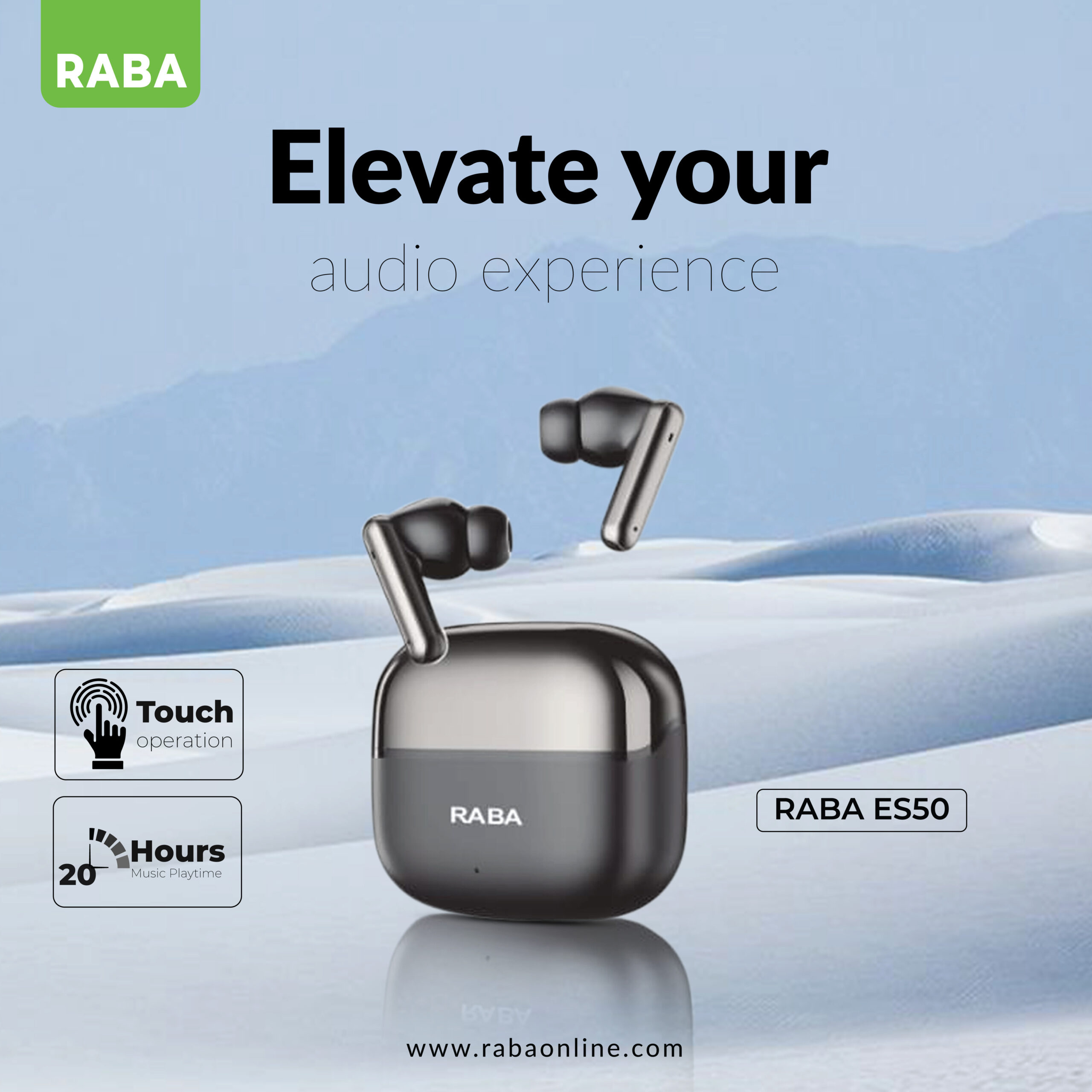 RABA ES50 ENC TWS Bluetooth 5.3 Earbuds RABA ES50 ENC TWS Bluetooth 5.3 Earbuds