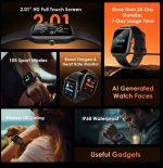 Oraimo Watch 5 Lite 2.01” HD Smart Watch with BT Calling & IP68 Waterproof - Image 2
